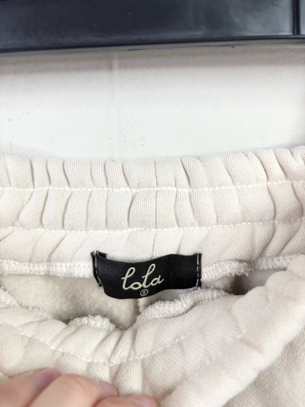 Lola blankets sweat set jogger sweatpants and sweatshirt hoodie size SM cream - Picture 5 of 13